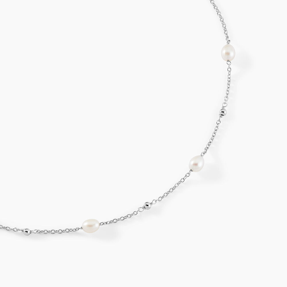 Collier Flawless Argent Blanc Perle De Culture - Colliers avec pierres Femme | Marc Orian