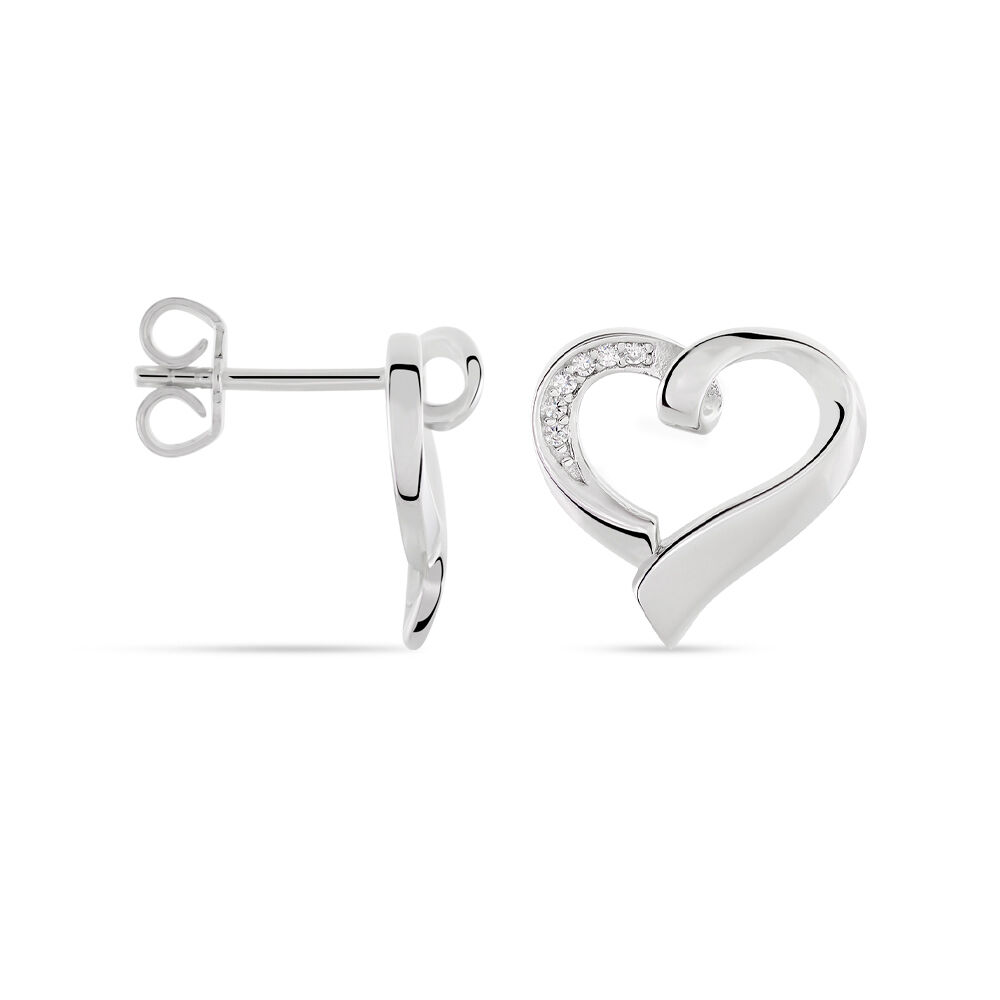 Boucles D'oreilles Puces Daviane Argent Blanc Oxyde De Zirconium - Puces Femme | Marc Orian