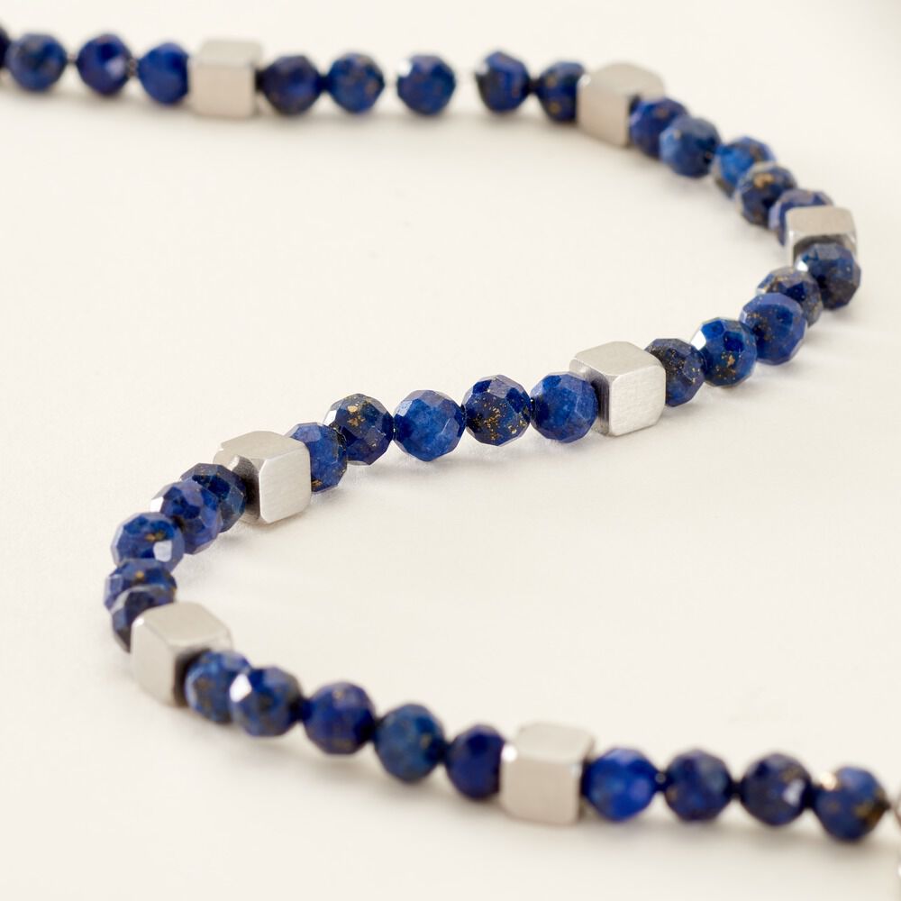 Bracelet Oleg Acier Blanc Sodalite - Bracelets chaînes Homme | Marc Orian