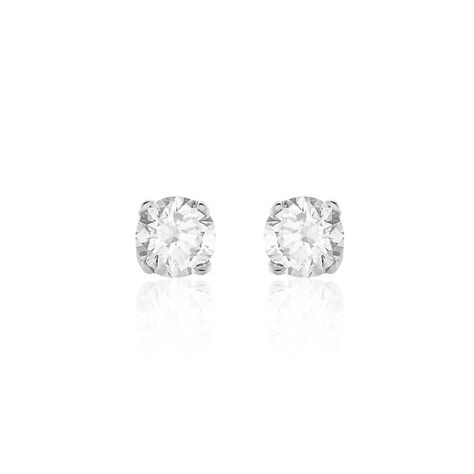 Boucles D'oreilles Or Blanc Victoria Puces Diamants - Puces Femme | Marc Orian