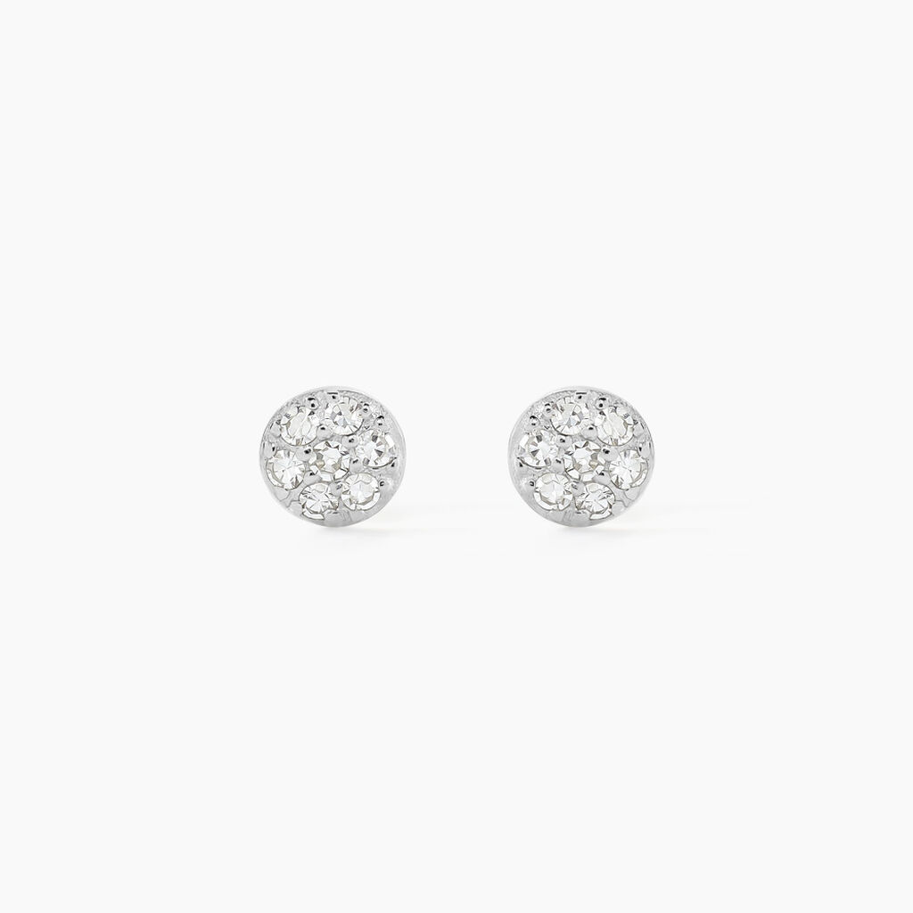 Boucles D'oreilles Puces Teani Or Blanc Diamant - Puces Femme | Marc Orian