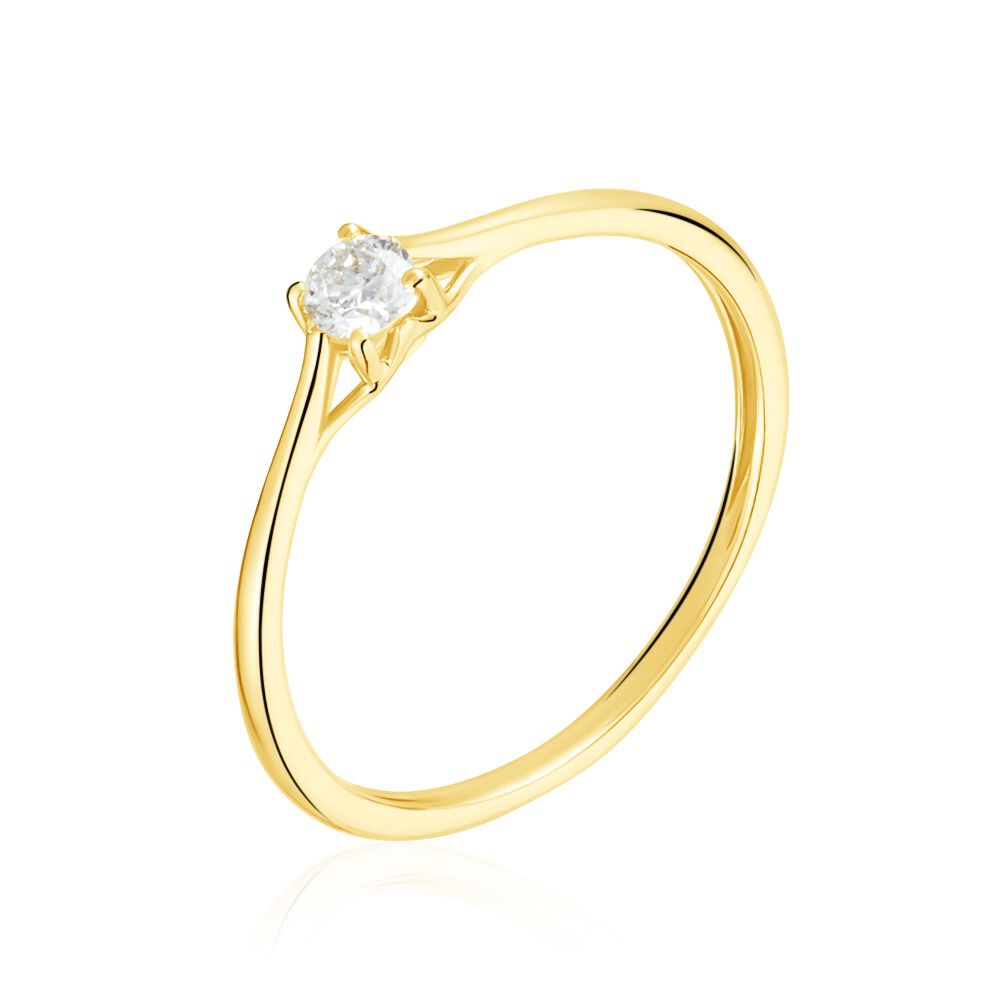 Bague Solitaire Or Jaune Solenia Diamant - Parures de mariage Femme | Marc Orian