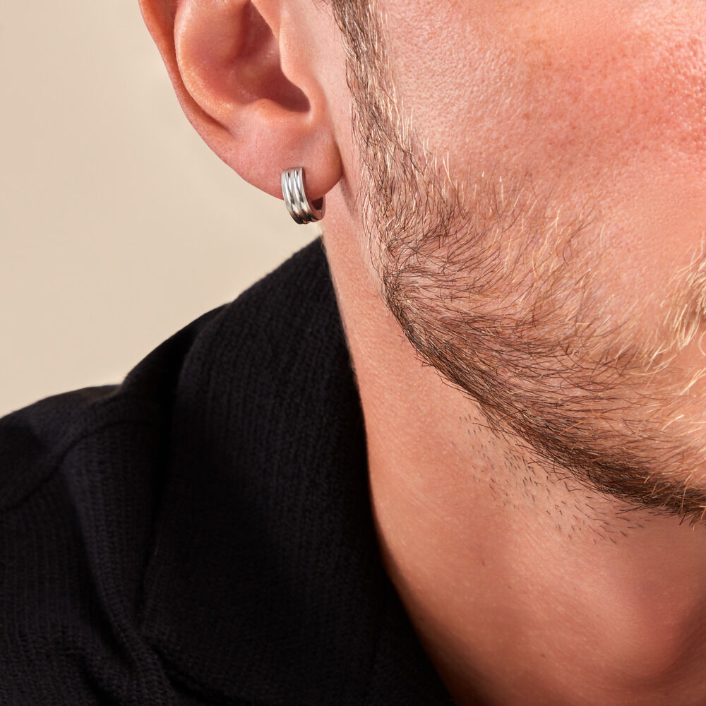 Créole Unitaire Elgin Acier Blanc - Piercings d'oreilles Homme | Marc Orian