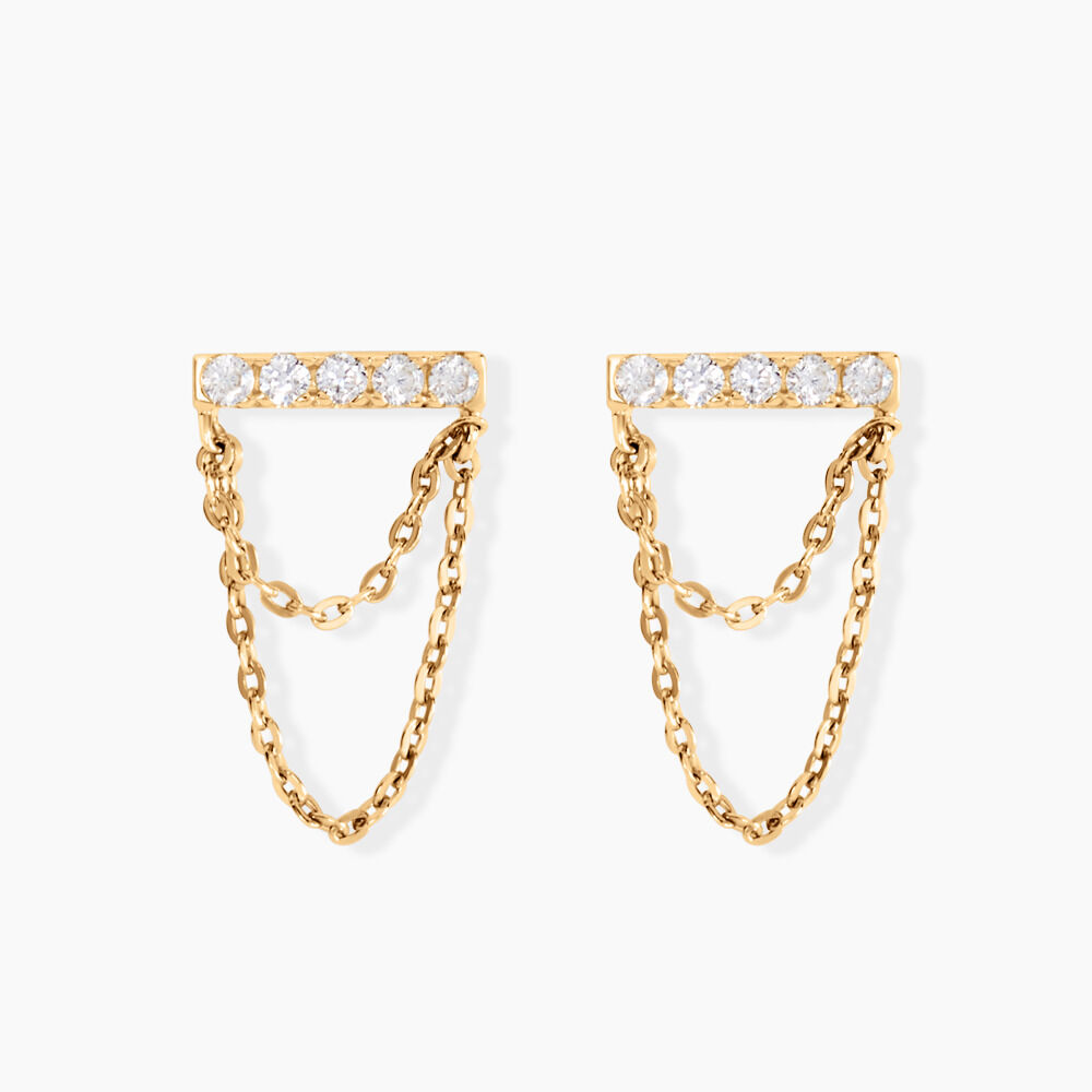 Boucles D'oreilles Puces Akilina Or Jaune Oxyde De Zirconium - Puces Femme | Marc Orian