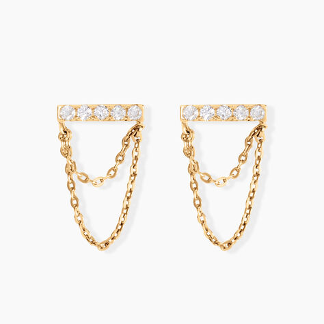 Boucles D'oreilles Puces Akilina Or Jaune Oxyde De Zirconium - Puces Femme | Marc Orian