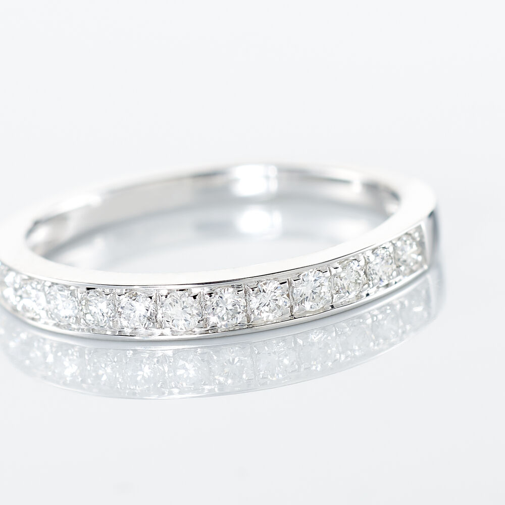 Alliance Rhea Or Blanc Diamant - Alliances avec pierres Femme | Marc Orian