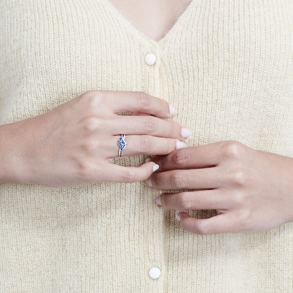 Bague Anisse Or Blanc Saphir Diamant - Bagues vintage Femme | Marc Orian