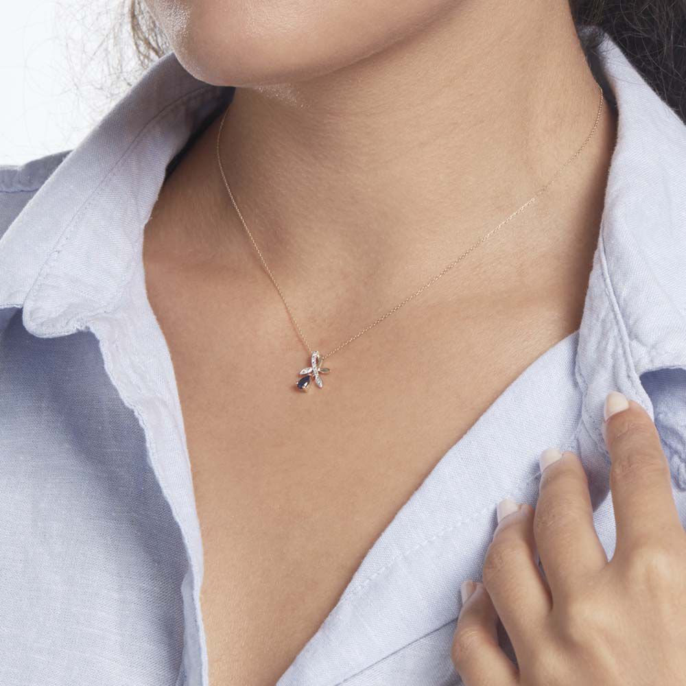 Collier Djamy Or Jaune Saphir Diamants - Colliers avec pierres Femme | Marc Orian