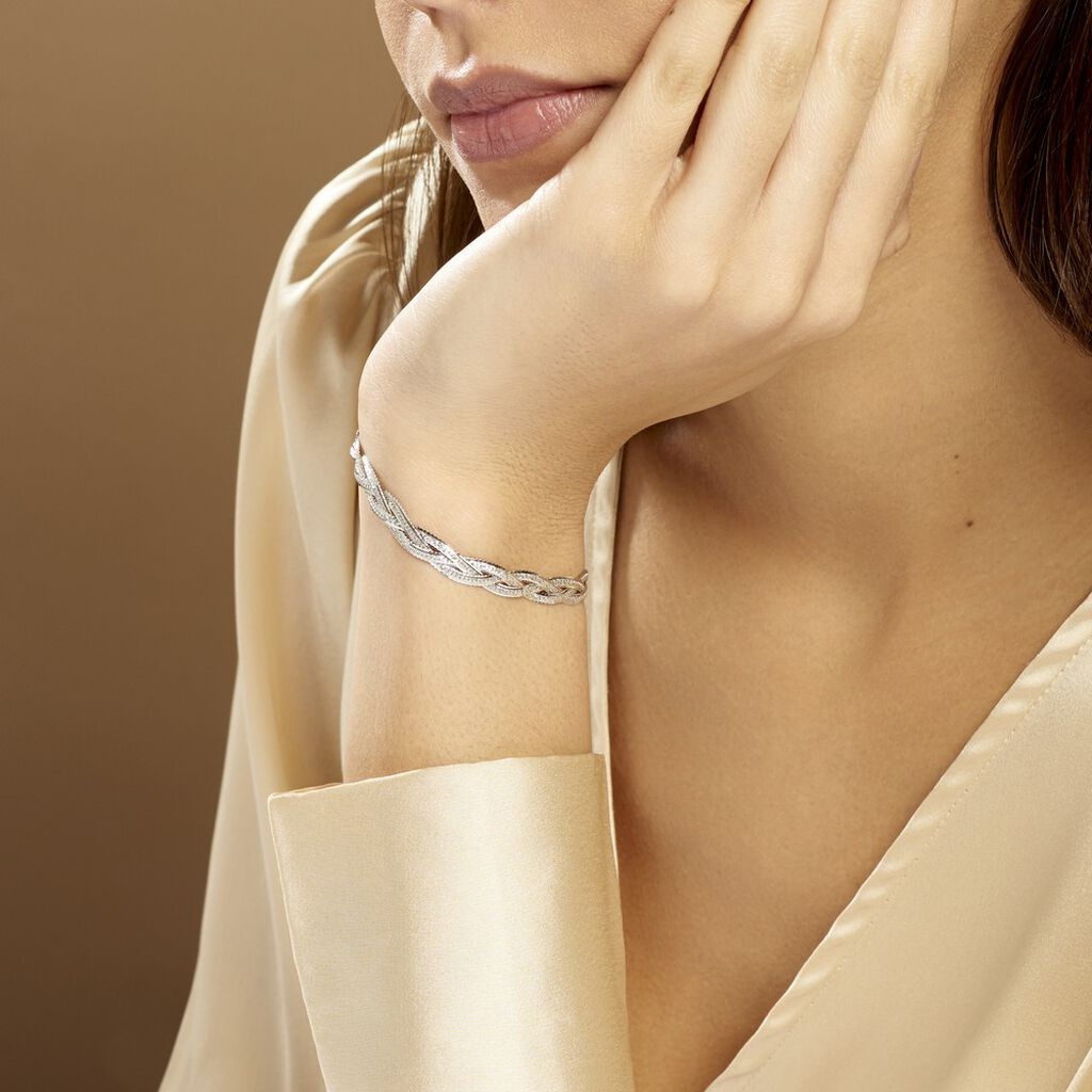 Bracelet Elae Argent Blanc - Bracelets mailles Femme | Marc Orian