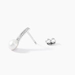 Boucles D'oreilles Pendantes Kathy Argent  Perle De Culture Et Oxyde - Pendantes Femme | Marc Orian