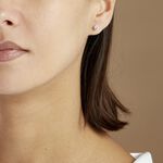 Boucles D'oreilles Puces 4 Griffes Or Blanc Diamant Synthetique - Puces Femme | Marc Orian