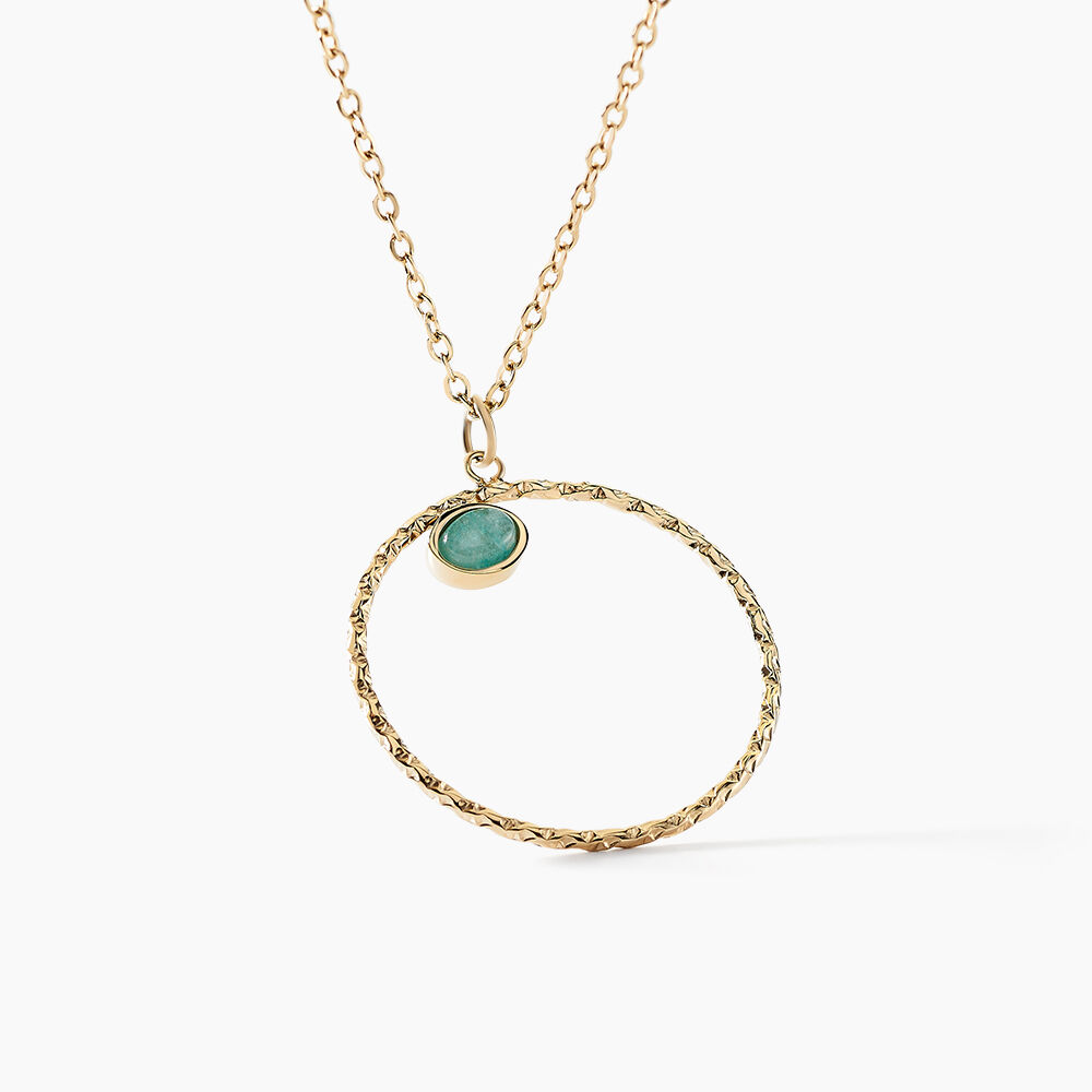 Collier Acier Dor&eacute;  Amazonite - Colliers avec pierres Femme | Marc Orian