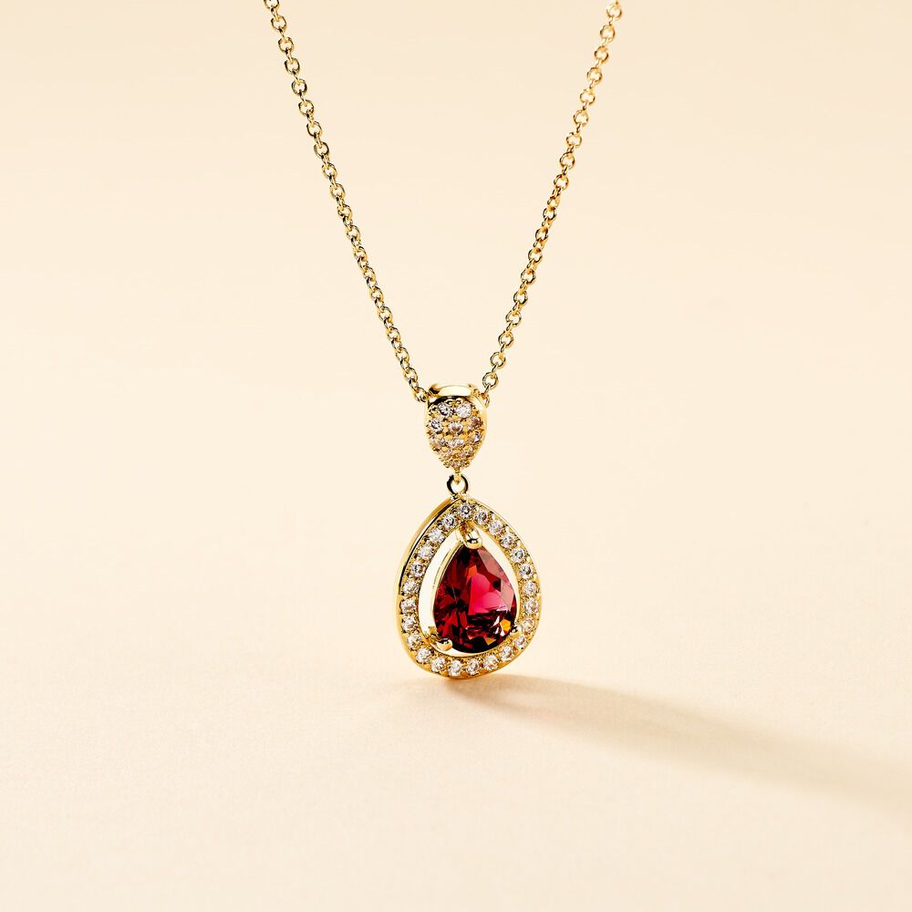 Collier Brigita Plaqué Or Pierre De Synthese Et Oxyde De Zirconium - Colliers avec pierres Femme | Marc Orian