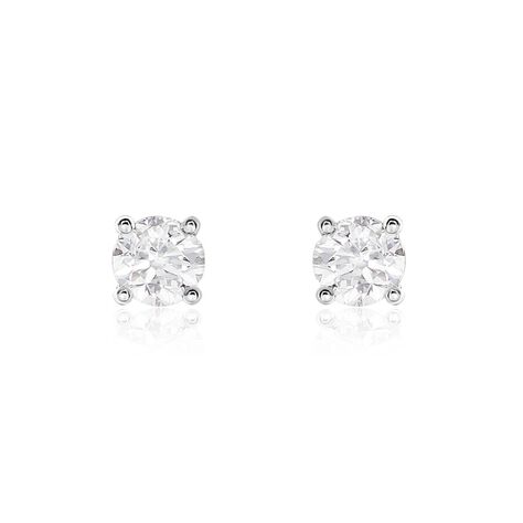 Boucles D'oreilles Puces Or Blanc Victoria Diamants - Clous d'oreilles Femme | Marc Orian