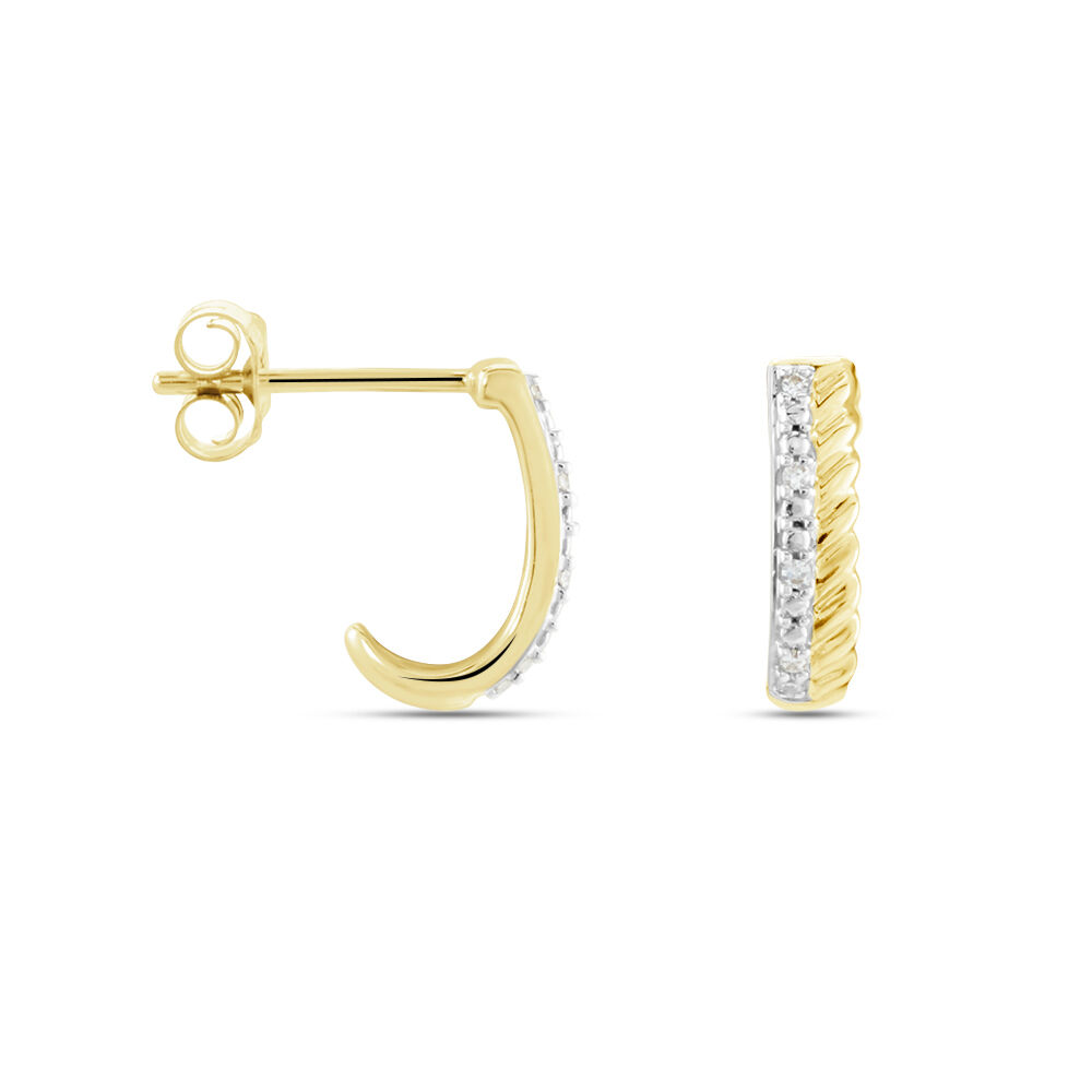 Demi Créoles Or Jaune Adah Diamants - Créoles Femme | Marc Orian