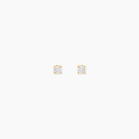 Boucles D'Oreilles Puces One Or Jaune Diamants - Boucles d'oreilles mariage Femme | Marc Orian
