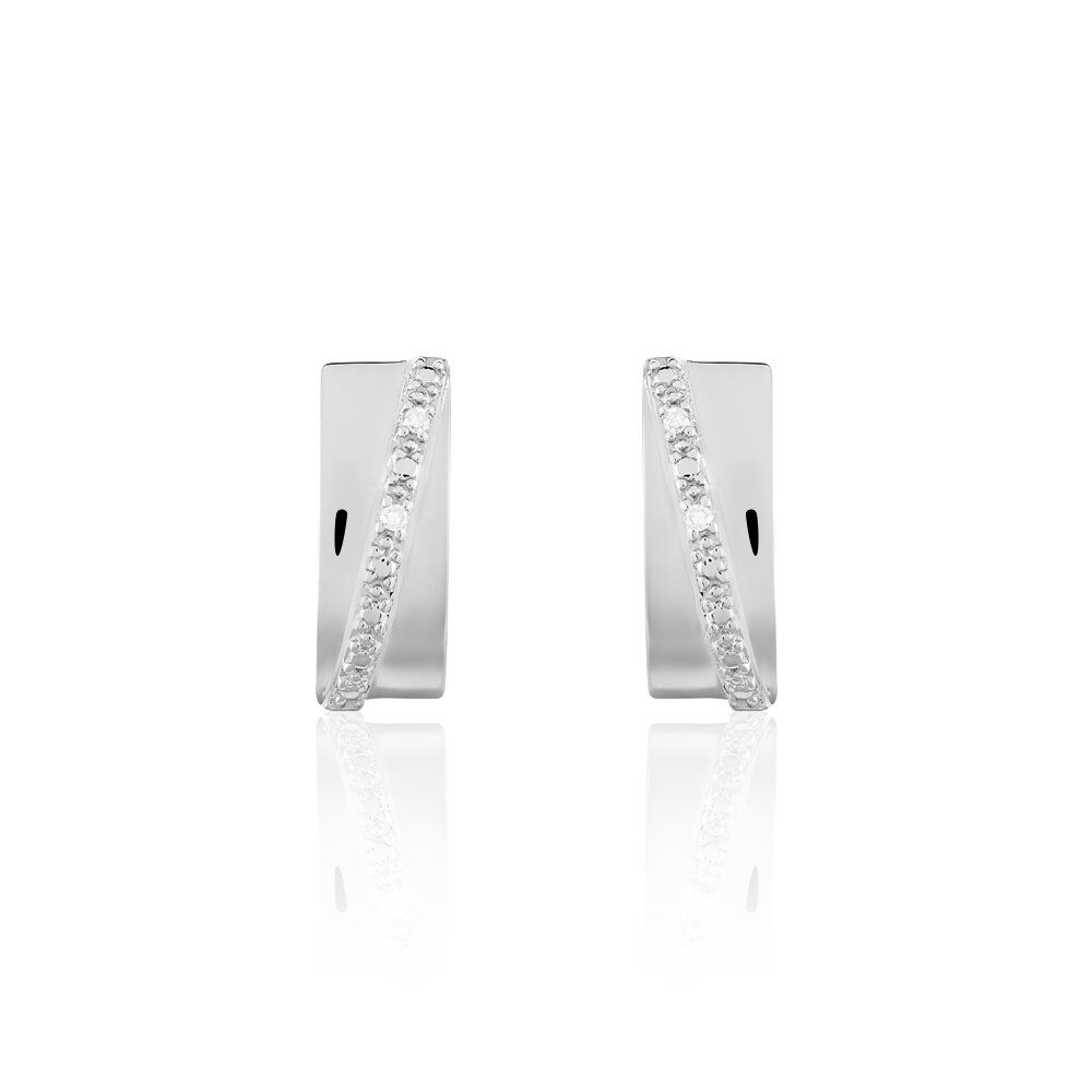 Créoles Timira Rondes Or Blanc Diamant -  Femme | Marc Orian