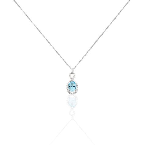 Collier Passion Or Blanc Topaze Et Oxyde De Zirconium - Colliers avec pierres Femme | Marc Orian