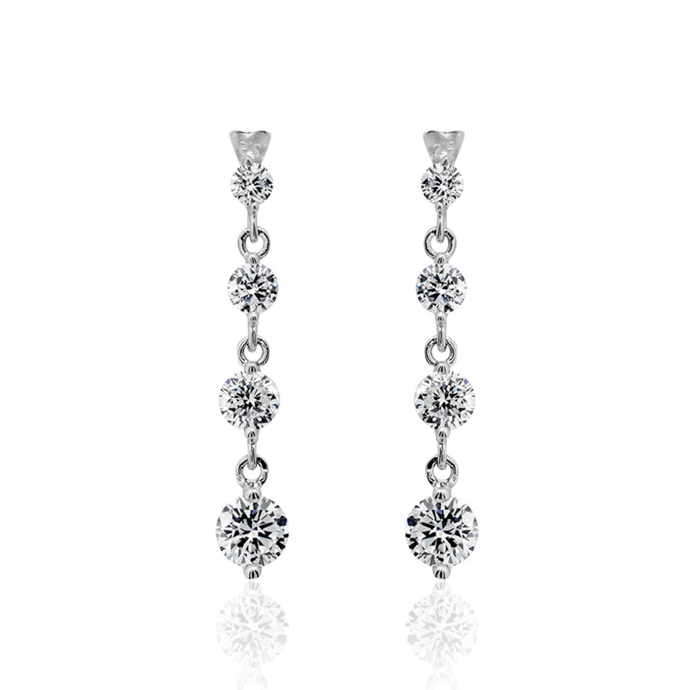 Boucles D'oreilles Pendantes Odyssee Argent Blanc Oxyde De Zirconium - Pendantes Femme | Marc Orian