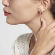 Créoles Najiha Diamantées Argent Blanc - Boucles d'oreilles Créoles Femme | Marc Orian