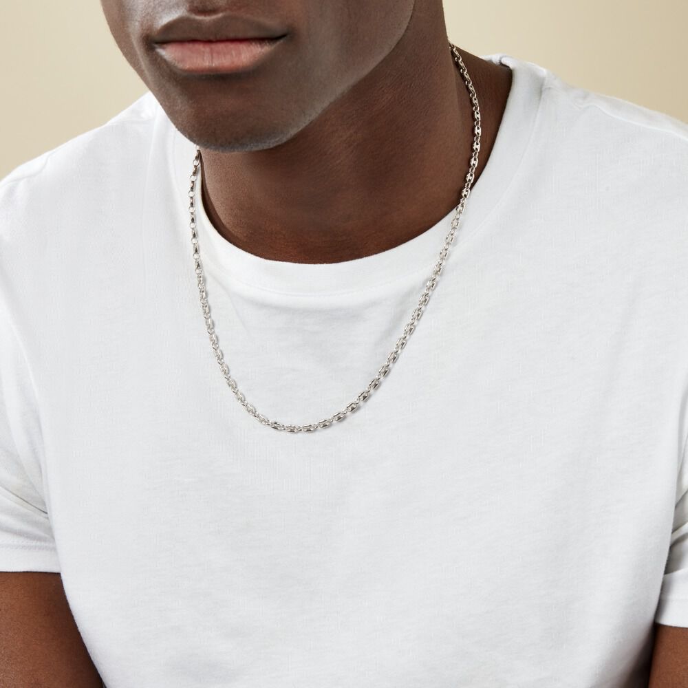 Collier Carrus Argent Blanc - Chaines Homme | Marc Orian