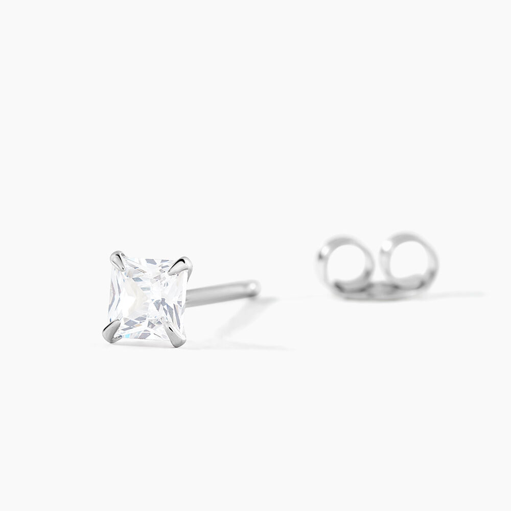 Boucle D'oreille Puce Unitaire Paco Argent Blanc Oxyde De Zirconium - Puces Homme | Marc Orian