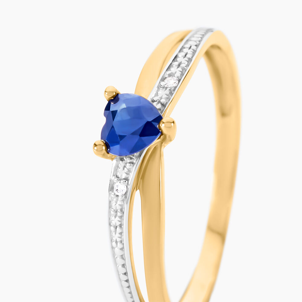 Bague Skylar Or Bicolore Saphir Diamant - Solitaires Femme | Marc Orian