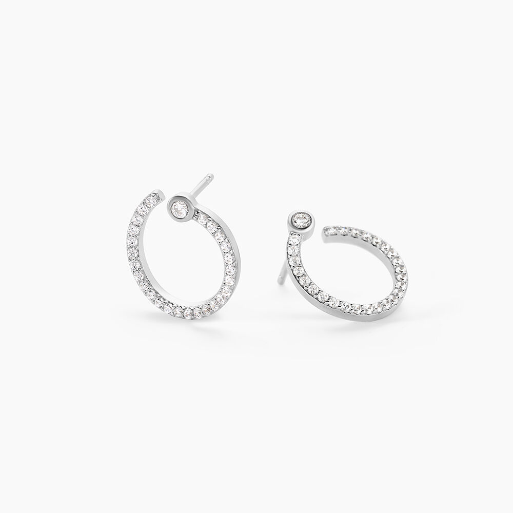 Boucles D'oreilles Puces Raffaela Argent Blanc Oxyde De Zirconium - Nouveautés Femme | Marc Orian