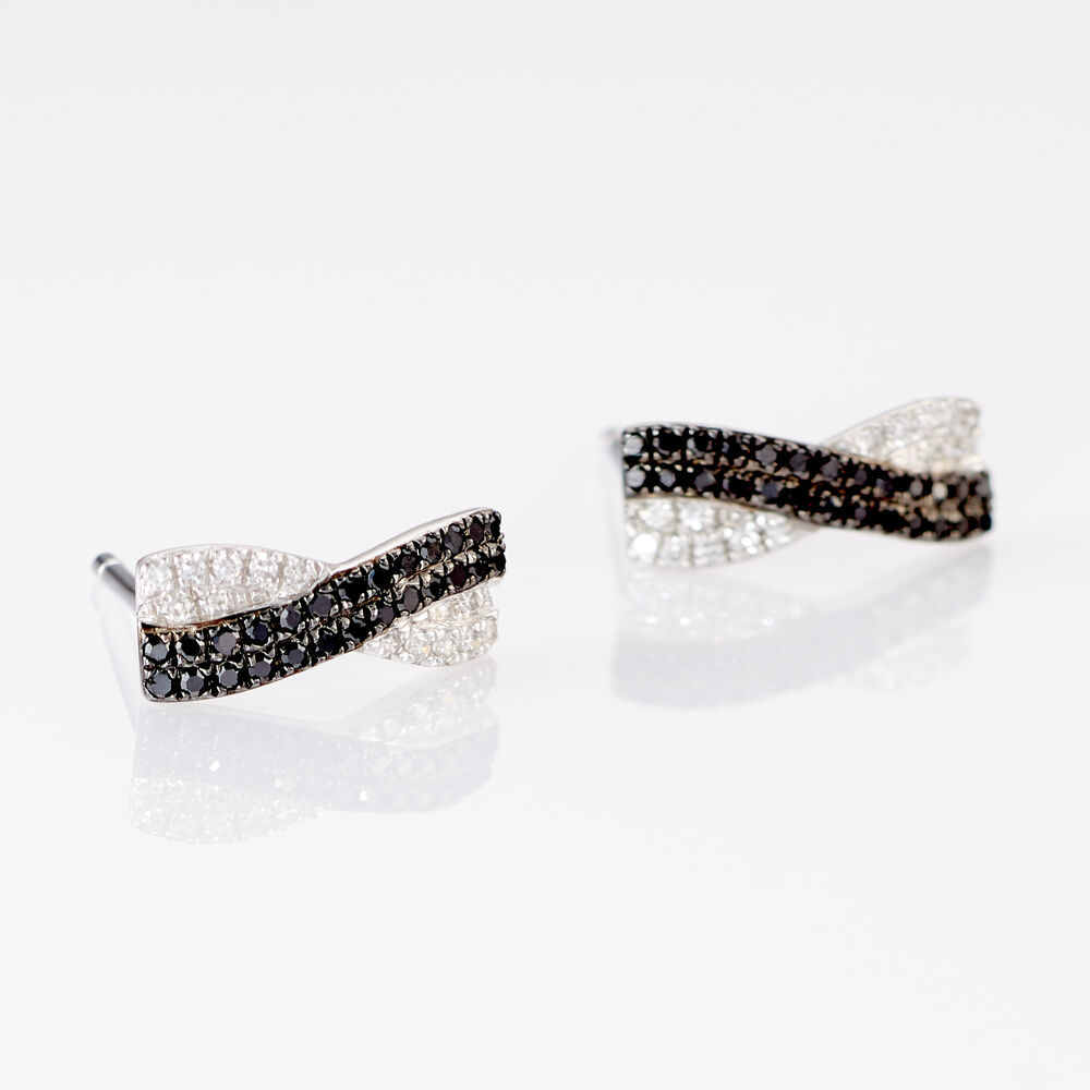 Boucles D'oreilles Puces Alric Or Blanc Diamant - Puces Femme | Marc Orian