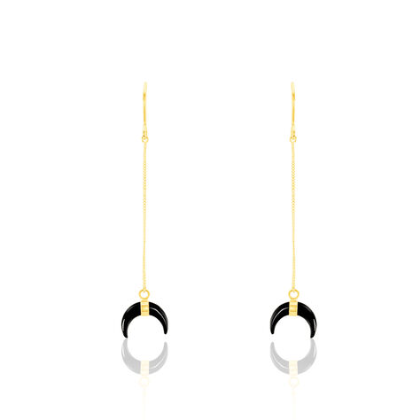 Boucles D'oreilles Pendantes Solange Or Jaune Onyx - Boucles d'oreilles Pendantes Femme | Marc Orian