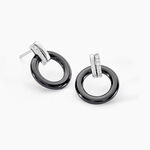 Boucles D'oreilles Pendantes Bertillianne Argent  C&eacute;ramique Et Oxyde - Pendantes Femme | Marc Orian