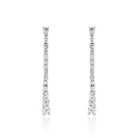 Boucles D'oreilles Pendantes Amenis Argent Blanc Oxyde De Zirconium - Pendantes Femme | Marc Orian