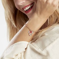 Bracelet Disney Acier Doré Rose Cristaux - Bracelets chaînes Femme | Marc Orian