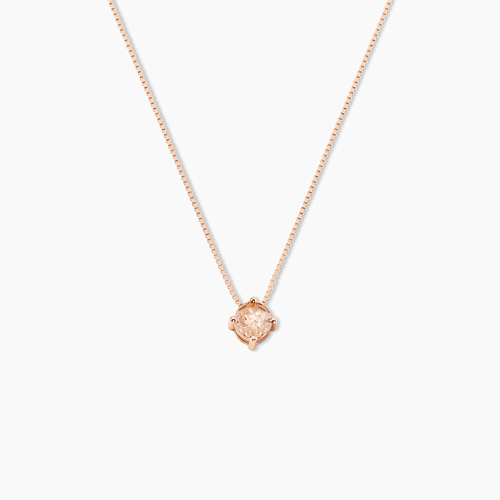 Collier Solitaire Argent Rose Rio Santa Teresa Oxyde De Zirconium - Colliers solitaires Femme | Marc Orian