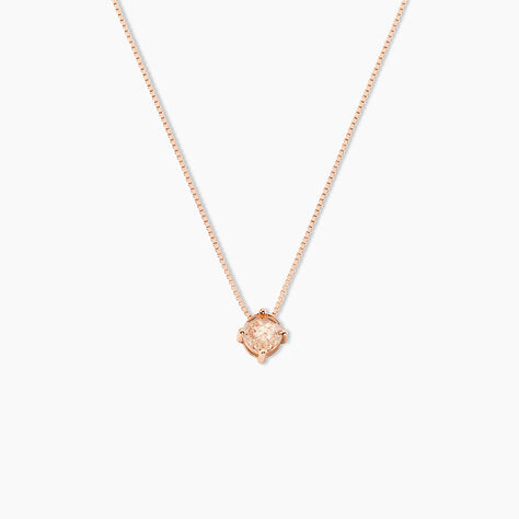 Collier Solitaire Argent Rose Rio Santa Teresa Oxyde De Zirconium - Colliers solitaires Femme | Marc Orian