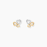 Boucles D'oreilles Puces Anne-maudae Triple Coeurs Or Bicolore - Puces Femme | Marc Orian