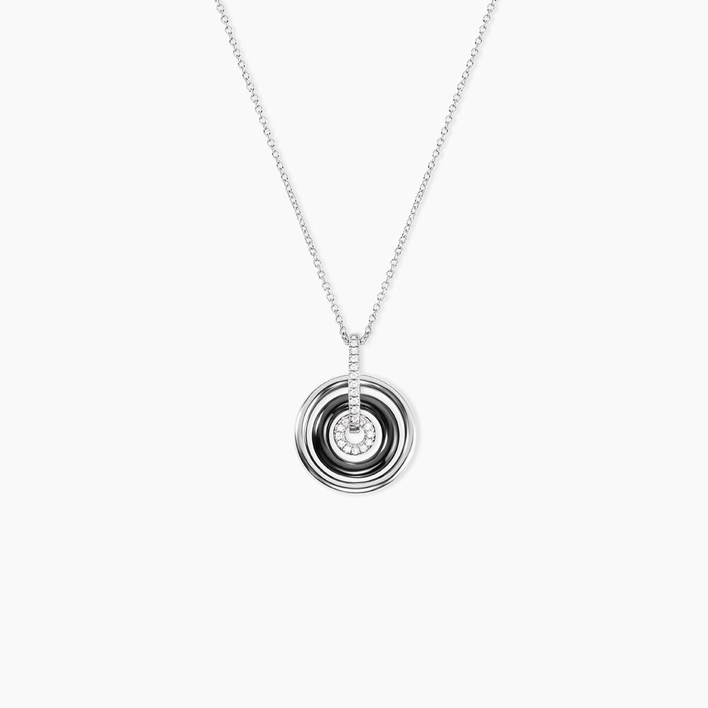 Collier Ina Argent Blanc C&eacute;ramique Et Oxyde De Zirconium - Colliers avec pierres Femme | Marc Orian