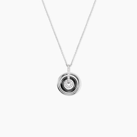 Collier Ina Argent Blanc C&eacute;ramique Et Oxyde De Zirconium - Colliers avec pierres Femme | Marc Orian