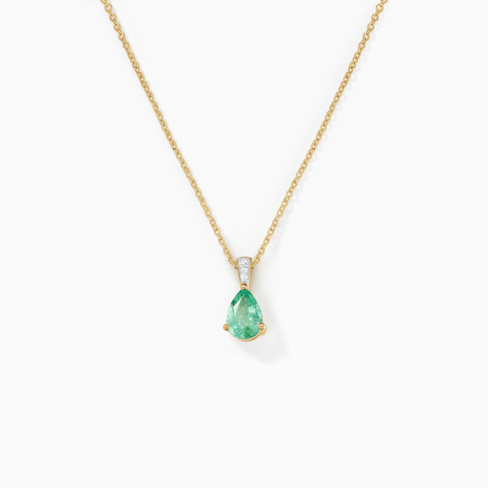 Pendentif Pâris Or Jaune Emeraude Diamant - Pendentifs Femme | Marc Orian