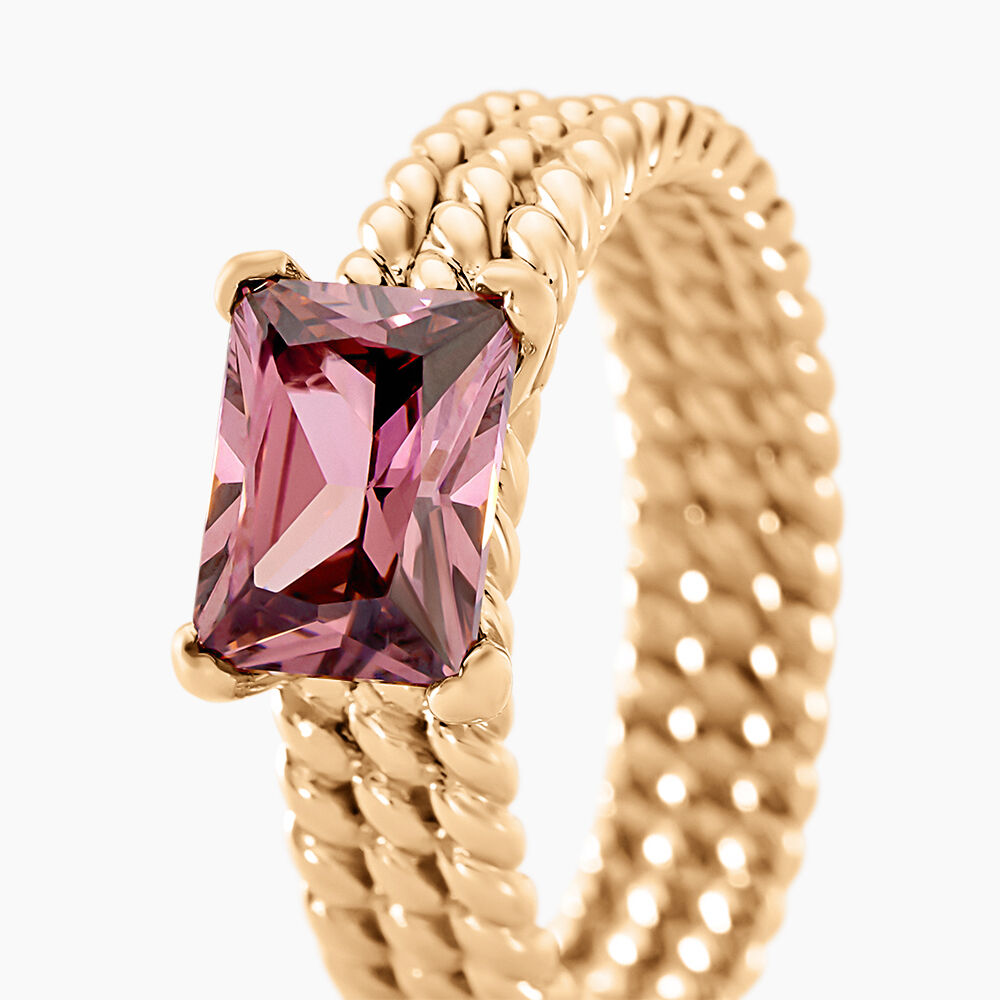 Bague Luccia Plaqu&eacute; Or Dor&eacute; Pierre D'imitation - Bagues de promesse Femme | Marc Orian