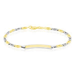 Bracelet Identit&eacute; Fanelia Maille Marine Or Bicolore - Gourmettes Enfant | Marc Orian