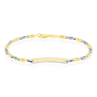 Bracelet Identité Fanelia Maille Marine Or Bicolore