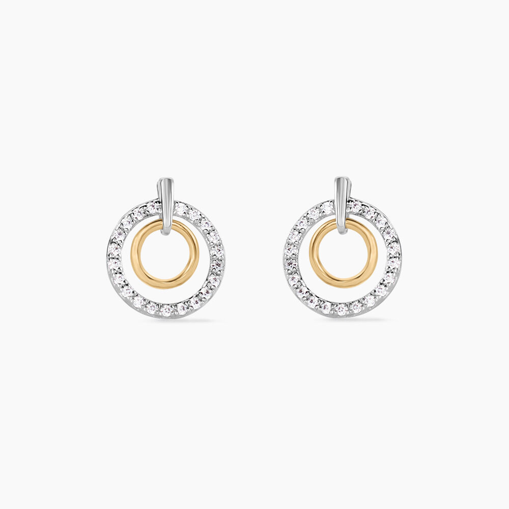 Boucles D'oreilles Puces Swane Or Jaune Argent Blanc Oxyde De Zirconium - Puces Femme | Marc Orian