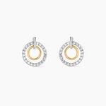 Boucles D'oreilles Puces Swane Or Jaune Argent Blanc Oxyde De Zirconium - Puces Femme | Marc Orian