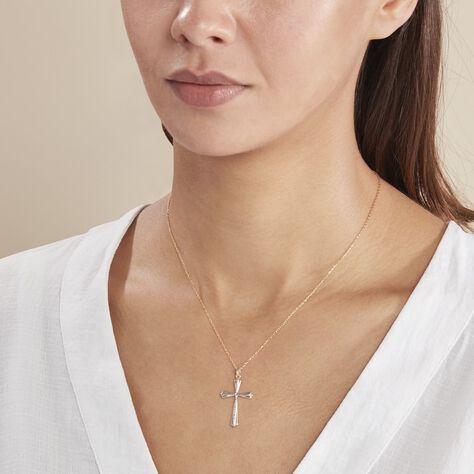 Pendentif Benny Croix Ciselee Or Bicolore - Pendentifs Famille | Marc Orian