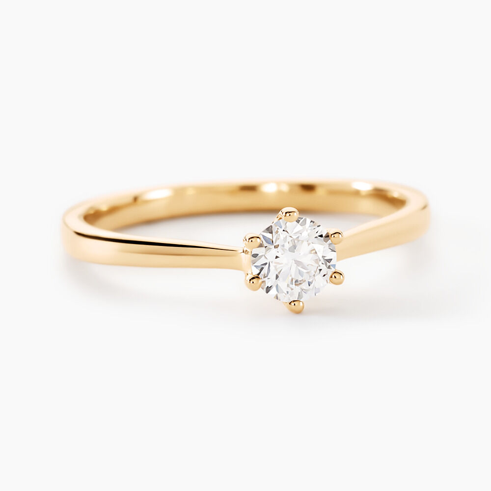 Bague Solitaire Athena Or Jaune Diamant - Parures de mariage Femme | Marc Orian