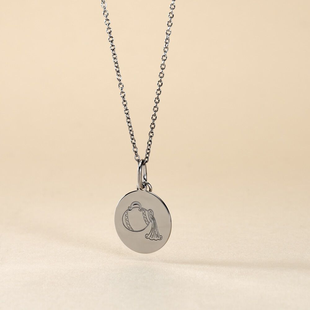 Pendentif Zodiaque Rond Argent Blanc - Bijoux personnalis&eacute;s Famille | Marc Orian