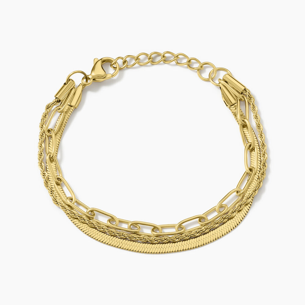Bracelet Mandera Acier Jaune - Bracelets cha&icirc;nes Femme | Marc Orian