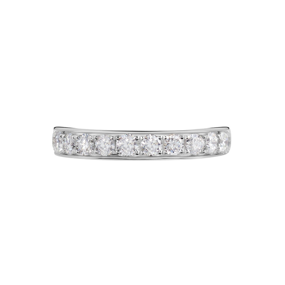 Demi-alliance Or Blanc  Valentine Diamant Synthetique - Alliances avec pierres Femme | Marc Orian