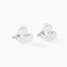 Boucles D'oreilles Clips Argent Blanc Viano Perles Oxydes - Puces Femme | Marc Orian